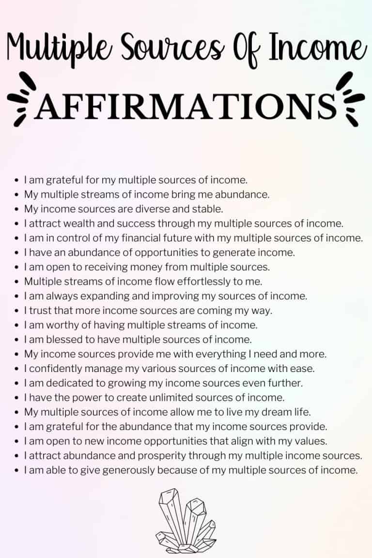 50 Powerful Multiple Sources Of Income Affirmations - Sassy Miss